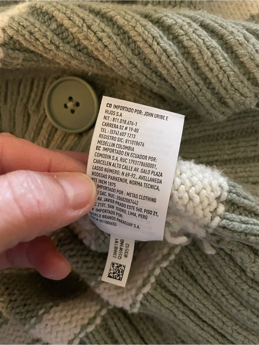 American Eagle Oversized Sage Stripe Cardigan Small